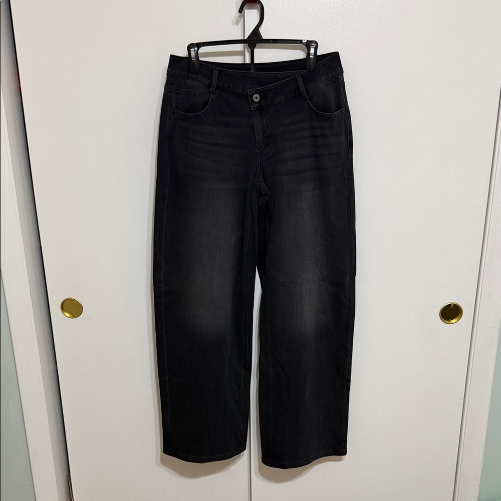 Halara Flex Denim Medium Tall Black Wide-Leg Jeans
